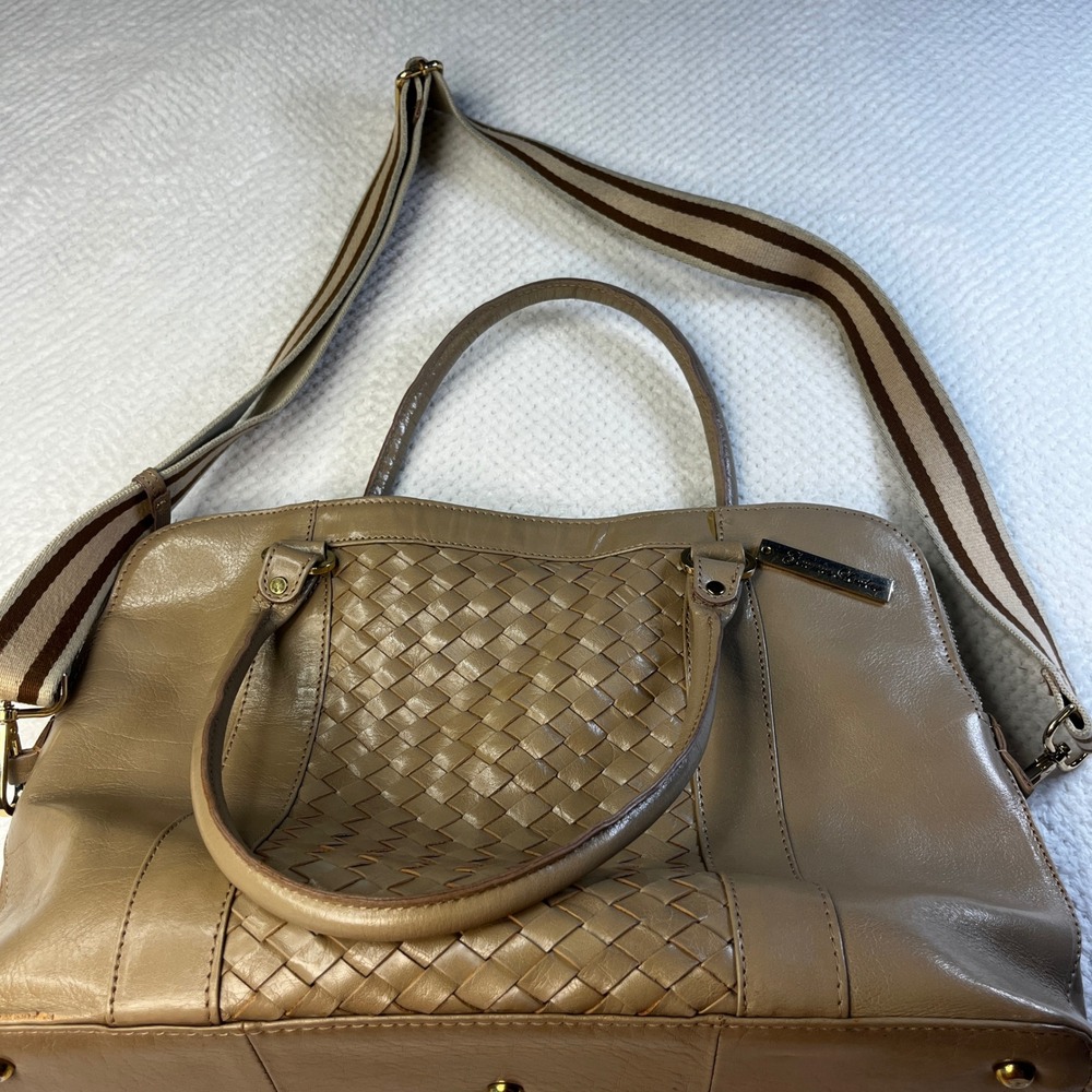 Ashwood Woven Leather Satchel‎ Crossbody Bag Tan Brown Designer Handbag